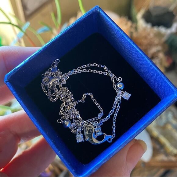 Dolphin CZ Anklet Bracelet - Picture 6 of 9